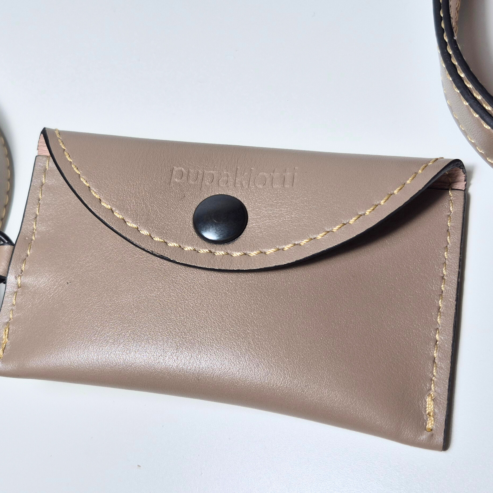 Set Collare e Guinzaglio in Pelle con Porta Sacchetti
